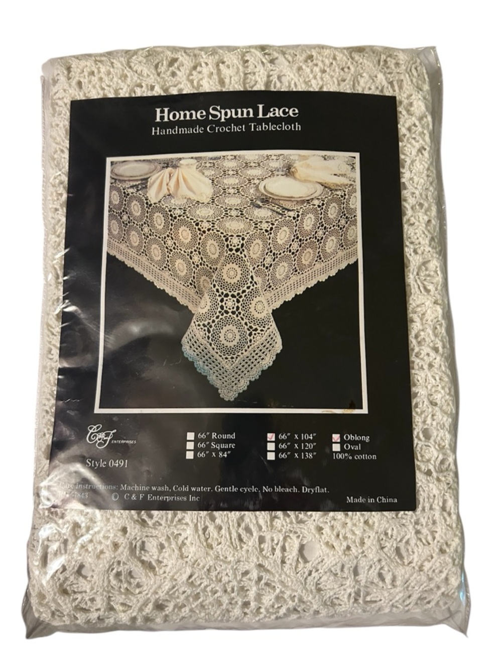 Handmade crochet tablecloth